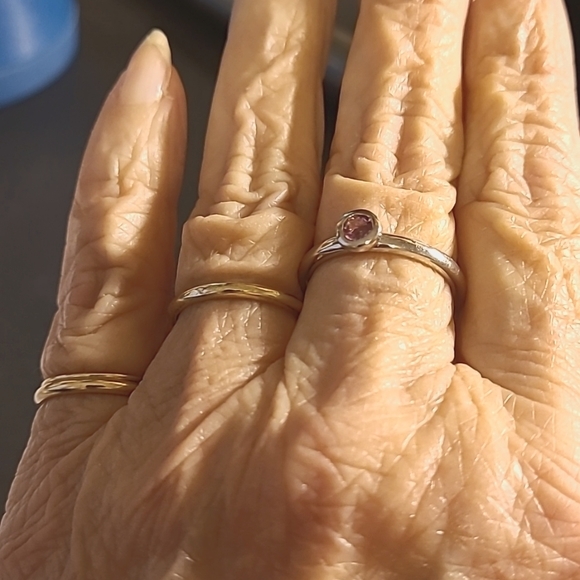 Sterling Silver/Pink Genuine Tourmaline Ring---EUC - Picture 1 of 5